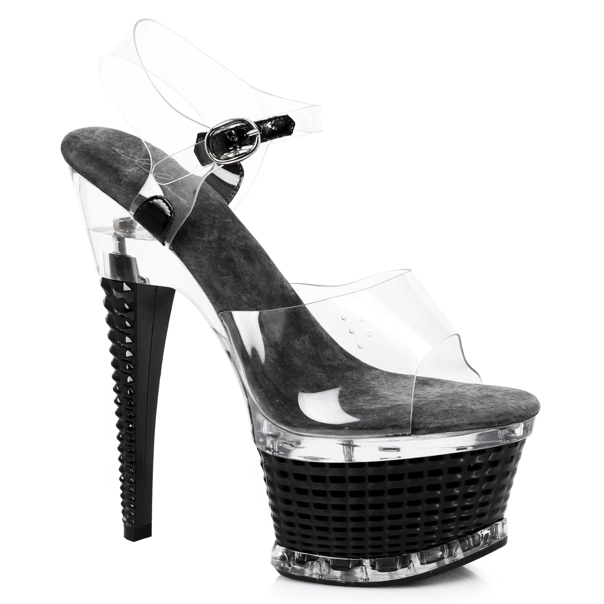 649-DIAMANTE 6" ANKLE STRAP W/ TEXTURED PLATFORM