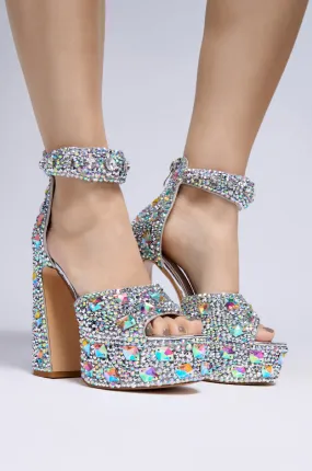 AZALEA WANG AMORIE MULTI EMBELLISHED PLATFORM SANDAL