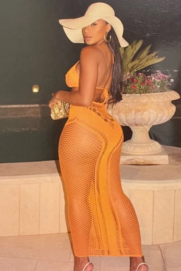 Bikini Fishnet Long Dress