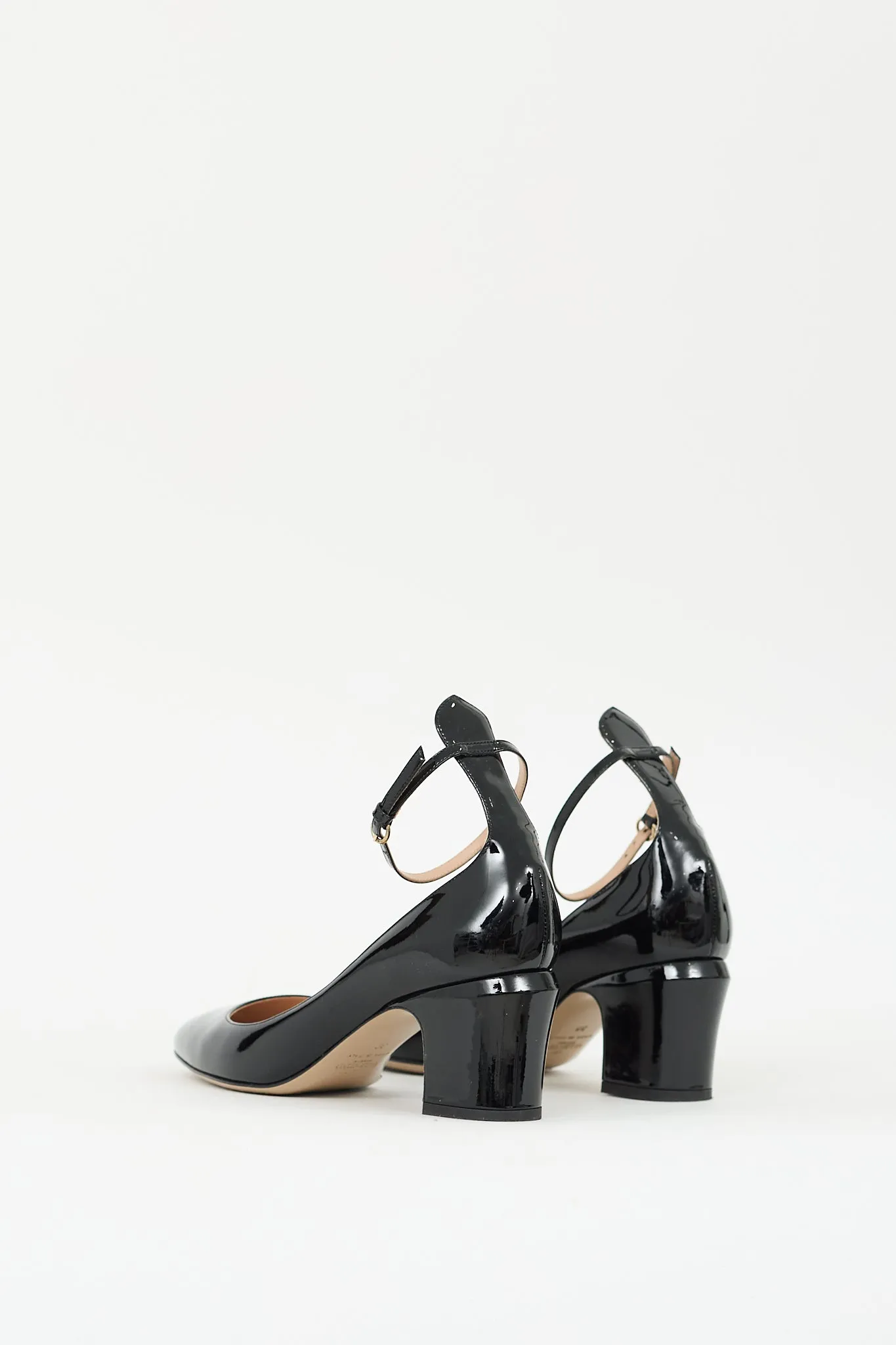 Black Patent Ankle Strap Pump