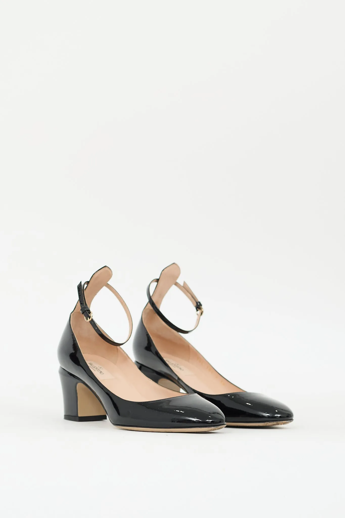 Black Patent Ankle Strap Pump