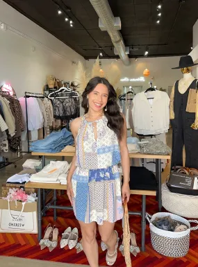 Boho Floral Patchwork Mini Dress