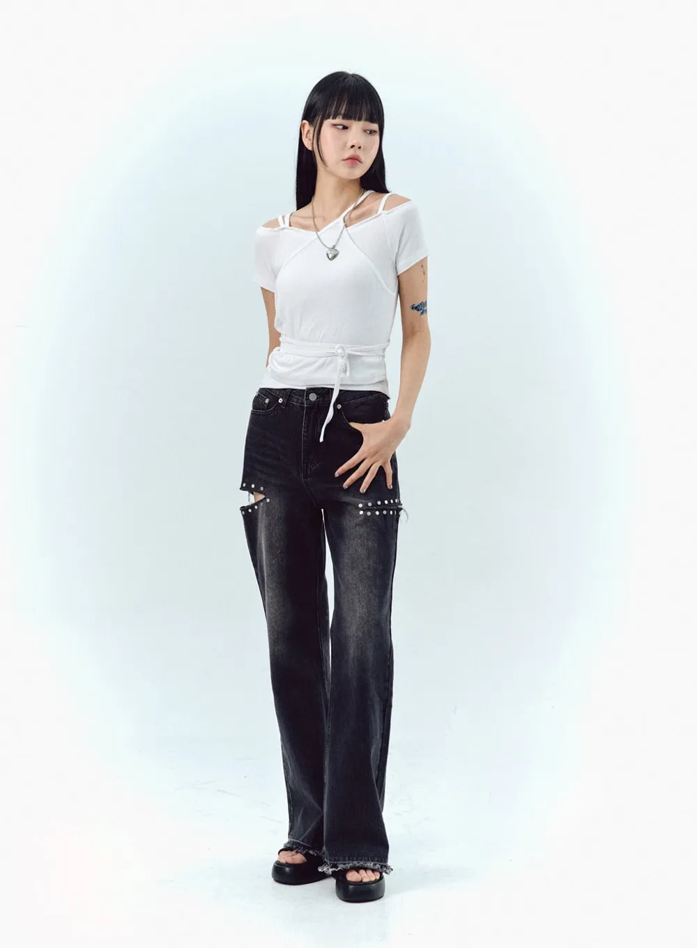 Cut Out Jeans IU330