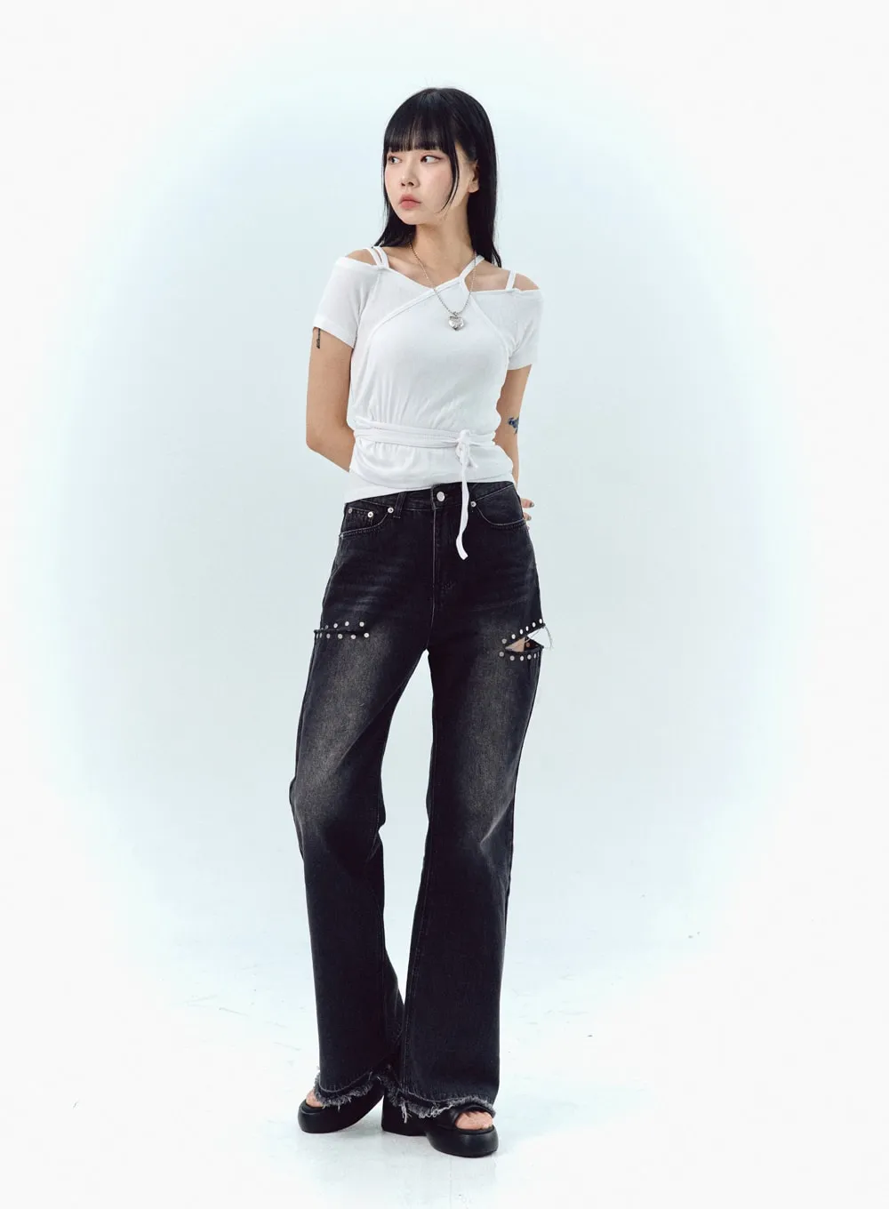 Cut Out Jeans IU330