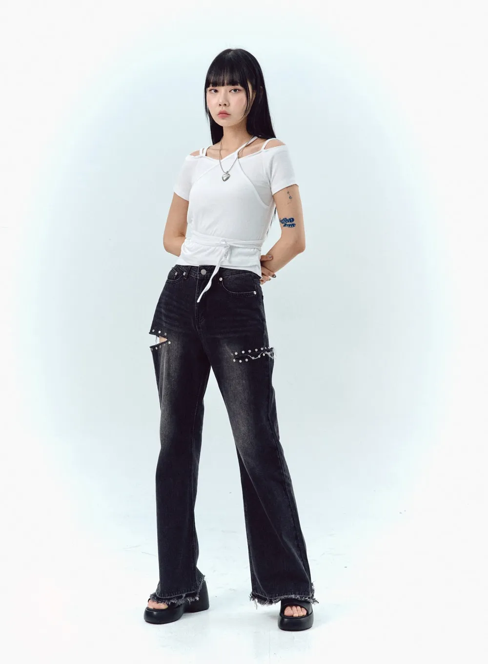 Cut Out Jeans IU330