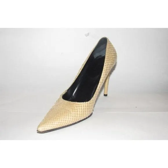 Gucci Champagne Colored Snakeskin Leather Pumps