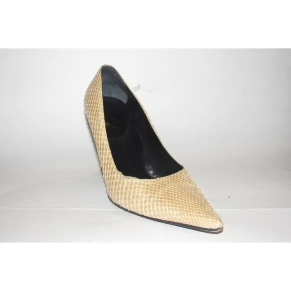 Gucci Champagne Colored Snakeskin Leather Pumps