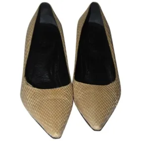 Gucci Champagne Colored Snakeskin Leather Pumps