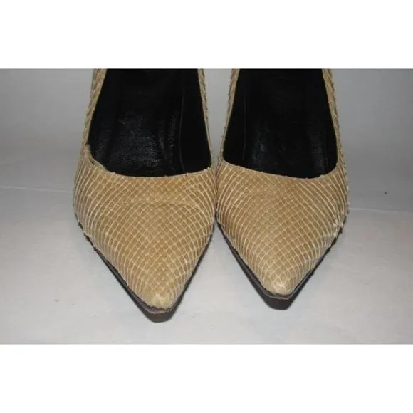 Gucci Champagne Colored Snakeskin Leather Pumps