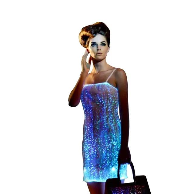 Luminous Bridesmaid Sexy Dresses Fiber Optic Fabric Casual Plus Size Women's Wedding Dress  for women