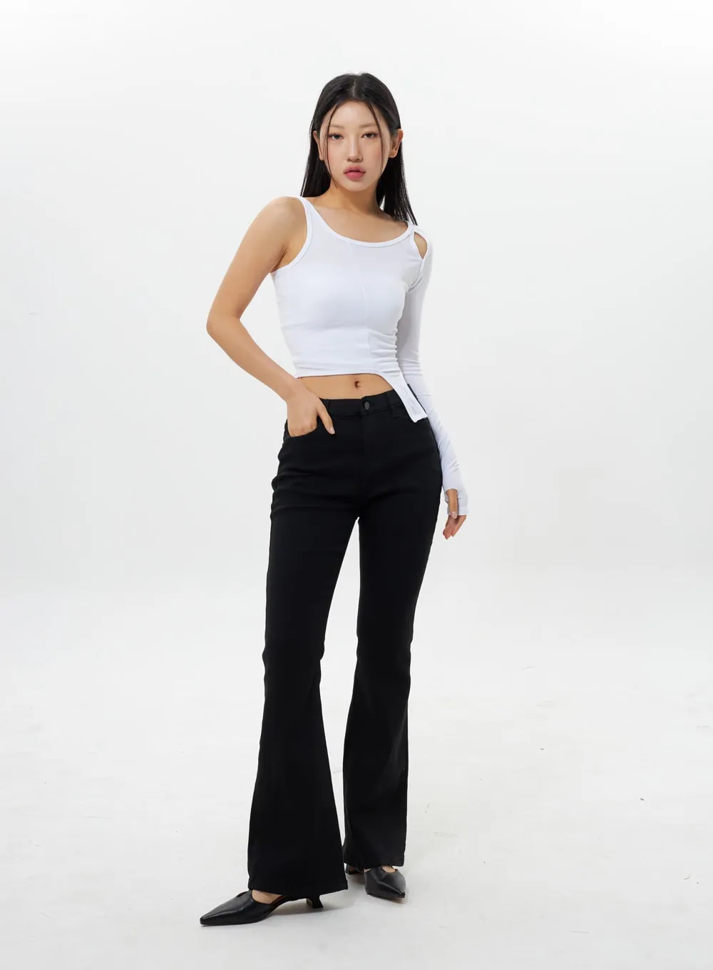 Unbalanced Cut Out Top IY311