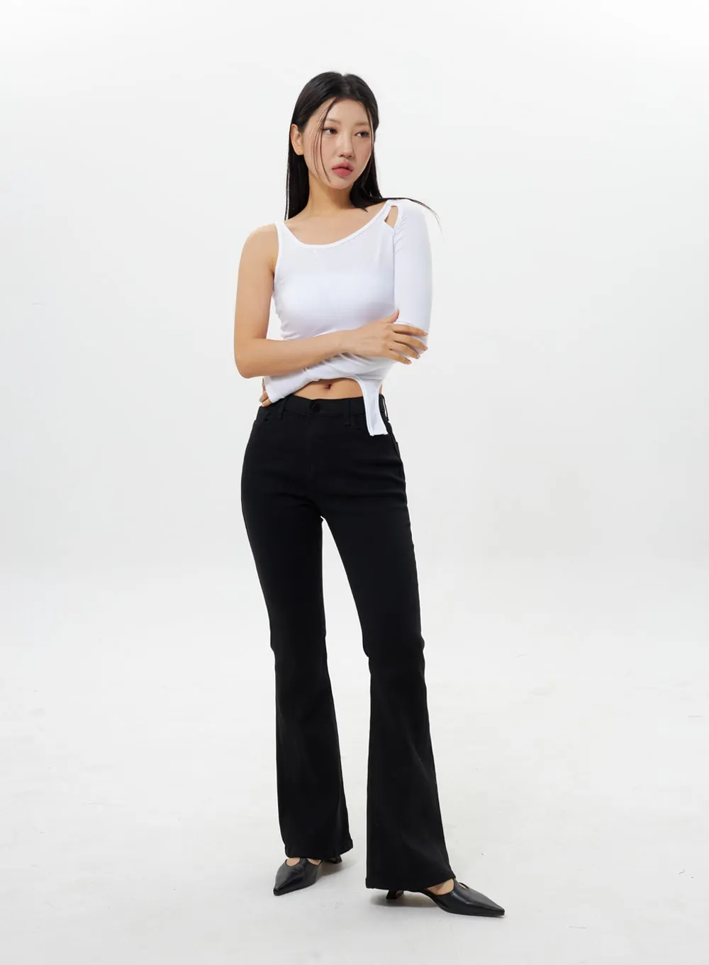 Unbalanced Cut Out Top IY311